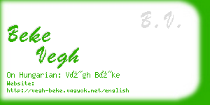 beke vegh business card